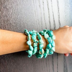 Silpada Five Turquoise Stone Stretch Bracelets